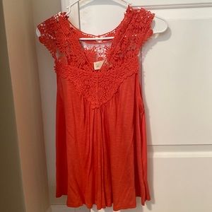 Sweet Wanderer coral tank top. Size small. Never worn